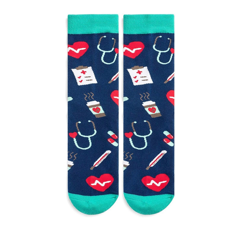 Doctor Nurse Print Grey's Anatomy Cotton Socks Casual Creative Breathable Soft Funny Novelty Low Tube Socks gift for fans - Amazhona 