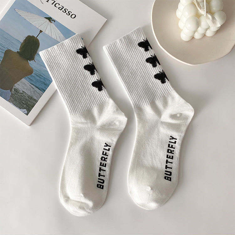 Retro Cute Japanese Spring Summer Socks for Women Female Is Tied Sportsnet Red Bow Simple Fashionable Socks - Amazhona 