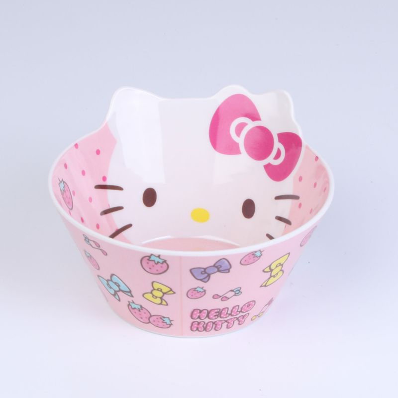 Kawaii Sanrio Hello Kitty Kids Tableware Set Cartoon Children Cutlery Kitchen Bowl Plate Dish Fork Spoon Water Glass Cutlery Set - Amazhona 