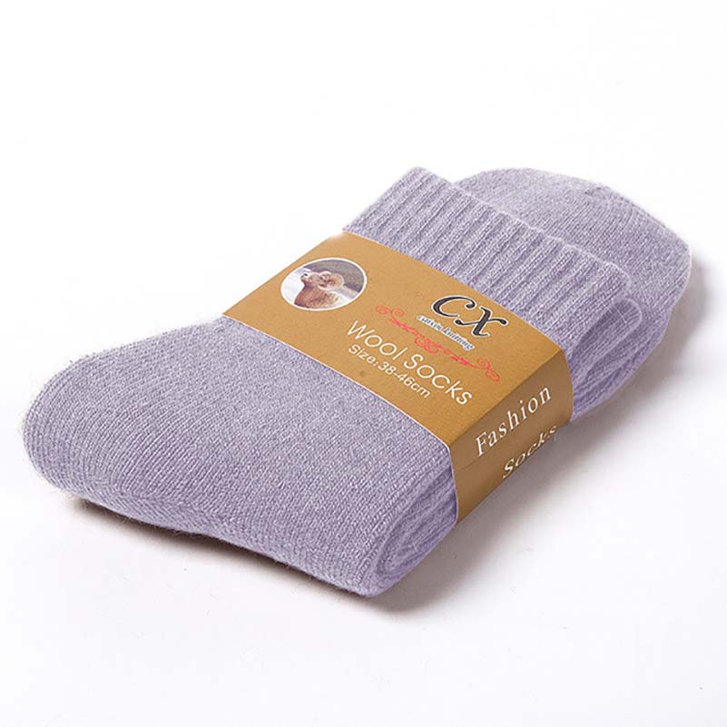 1 Pairs Men Winter Warm SocksThickened Wool High Quality Towel Keep Warm Socks Solid Color Snow Terry Christmas Gift 36-43 Size - Amazhona 