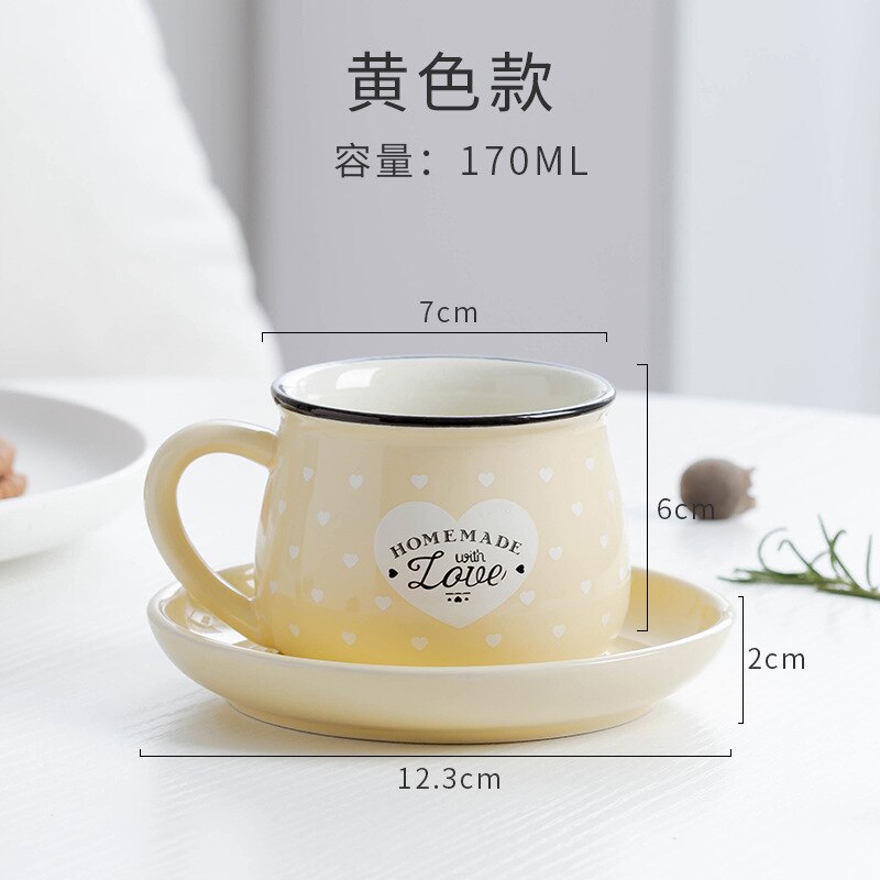 Candy Color Ceramic Mug Cups And Dishes Family Tea Set Coffee Milk Cup Gift Ceramic Gift - Amazhona 