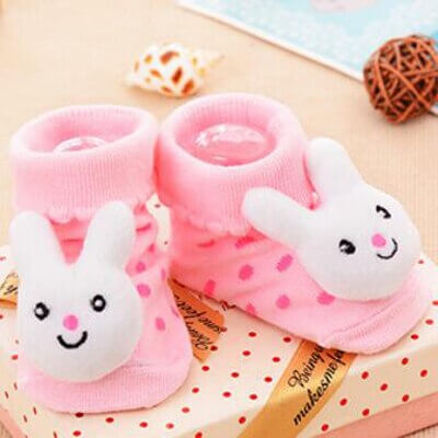 1 Pair 0-16 Month Socks with Printed for Newborns Baby Children's Clothes Stuff Boys Girls Slippers Infant Shoes Kids Socks - Amazhona 