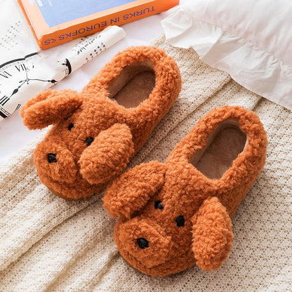 Upgrate Cute Animal Slipper For Women Girls Kawaii Fluffy Winter Warm Slippers Woman Cartoon Milk Cow House Slippers Funny Shoes - Amazhona 