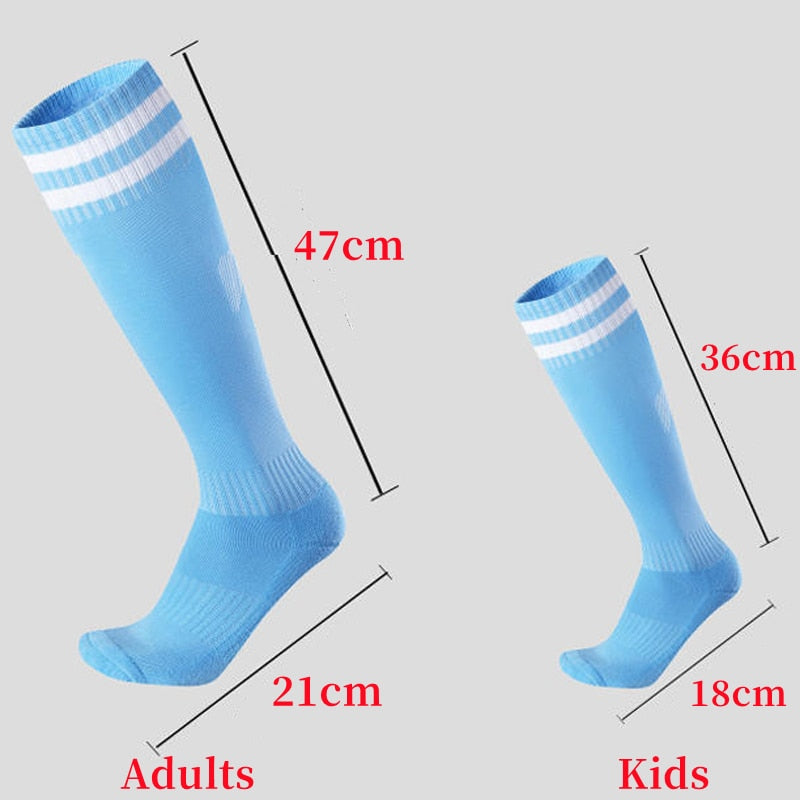 Football Socks High Quality Long Tube Knee Cotton Kids Legging Stockings Soccer Baseball Running Sport Adults Children Socks - Amazhona 