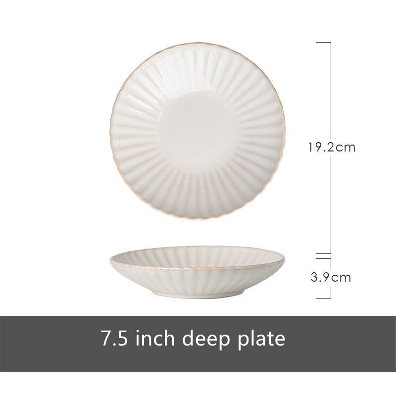 Nordic Ceramic Tableware Set Food Dinner Plates Salad Soup Bowl Dishes Japanese Dishes Sets Flat Plate Dinnerware - Amazhona 