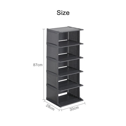 Shoe Cabinets DIY Metal Non-woven Vertical Shoe Organizer Shelf Simple Assembly Shoes Storage for Closet Dustproof Shoes Rack - Amazhona 