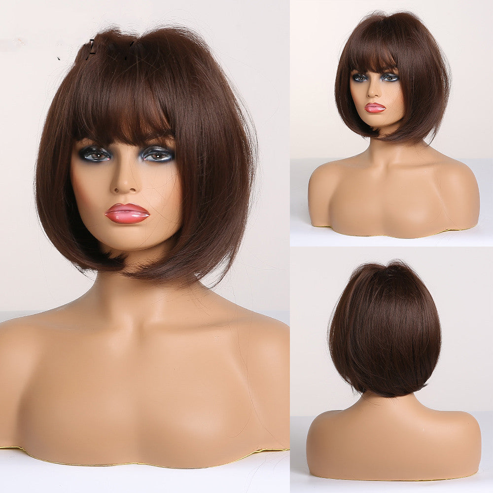 Short And Short Straight Hair, High Temperature Silk Material - Amazhona 