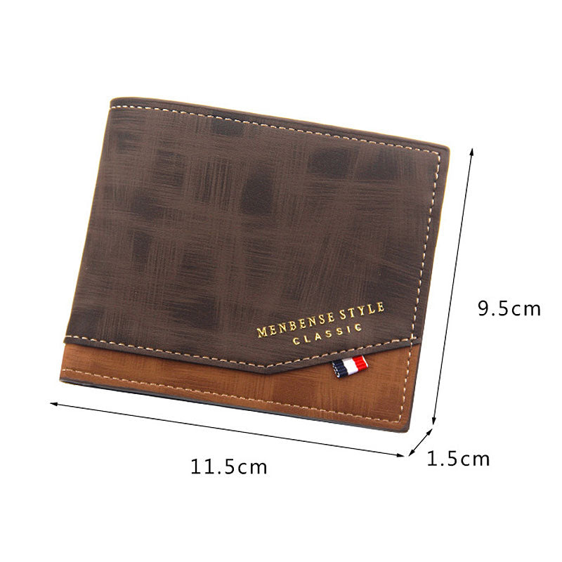 Short Men Wallets Slim Classic Coin Pocket Photo Holder Small Male Wallet Print Quality Card Holder Frosted Leather Men Purses - Amazhona 