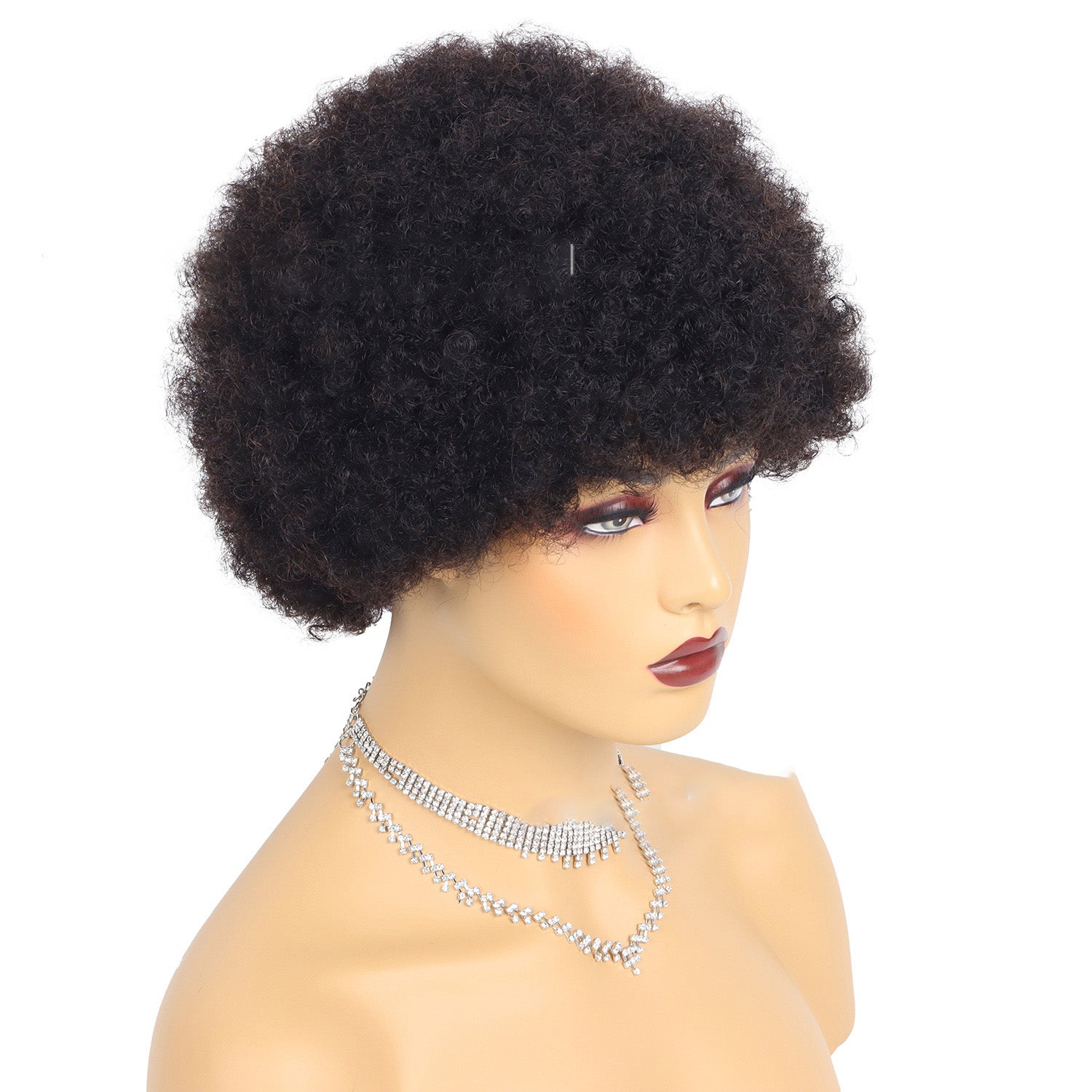 Short Wigs Human Hair Afro Kinky Curly - Amazhona 