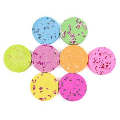 Shower Steamer Aromatherapy Shower Sheet Round Biscuit Flower Shower Sheet Set Essential Oil Bath Salt Bubble Bomb - Amazhona 