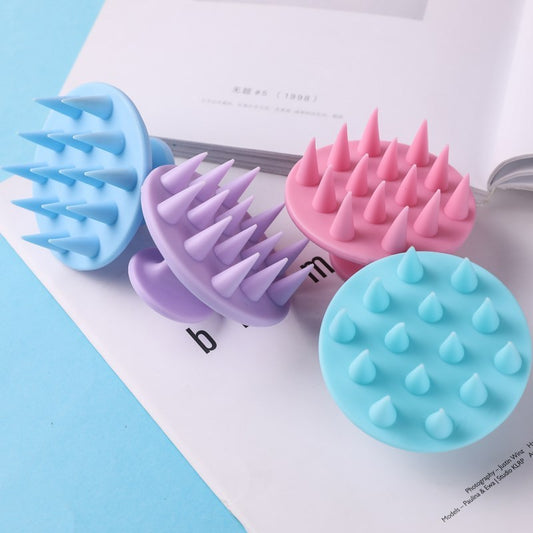 Silicone shampoo scalp hair massager shampoo massage comb bath massage brush scalp massager hair shower brush comb care tool - Amazhona 