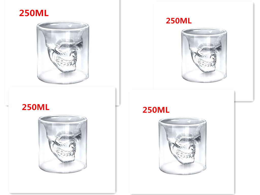 Skull Skull Double Transparent Glass - Amazhona 