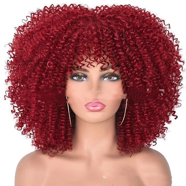 Small Curly Hair Rose Mesh Synthetic Headgear - Amazhona 