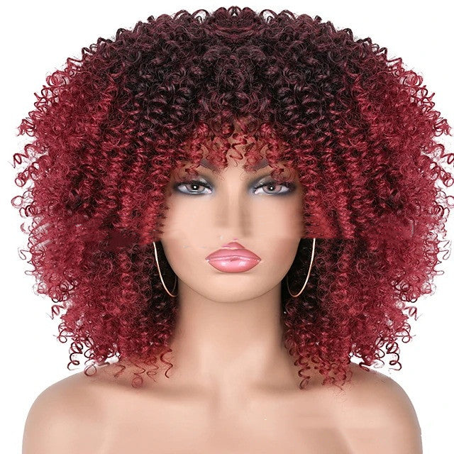 Small Curly Hair Rose Mesh Synthetic Headgear - Amazhona 