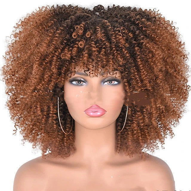 Small Curly Hair Rose Mesh Synthetic Headgear - Amazhona 