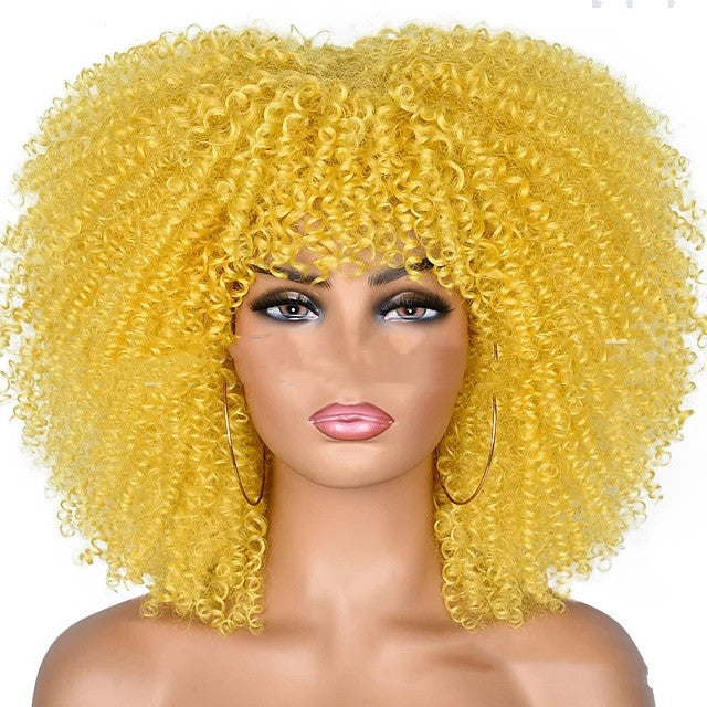 Small Curly Hair Rose Mesh Synthetic Headgear - Amazhona 