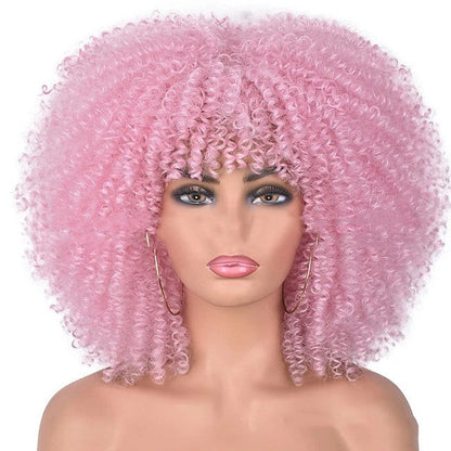 Small Curly Hair Rose Mesh Synthetic Headgear - Amazhona 