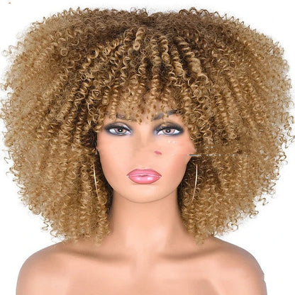 Small Curly Hair Rose Mesh Synthetic Headgear - Amazhona 