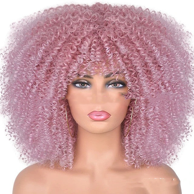 Small Curly Hair Rose Mesh Synthetic Headgear - Amazhona 