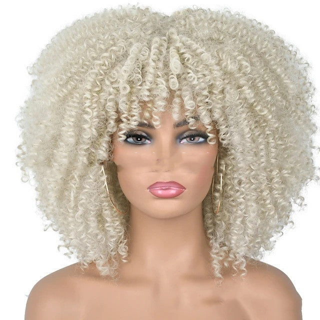 Small Curly Hair Rose Mesh Synthetic Headgear - Amazhona 