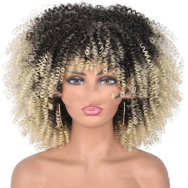 Small Curly Hair Rose Mesh Synthetic Headgear - Amazhona 