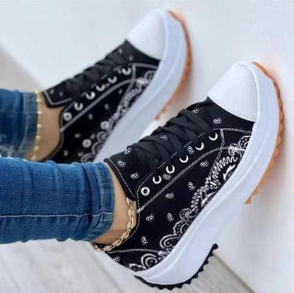 Sneakers Women Shoes 2022 Pattern Canvas Shoe Casual Women Sport Shoes Flat Lace-Up Adult Zapatillas Mujer Chaussure Femme - Amazhona 