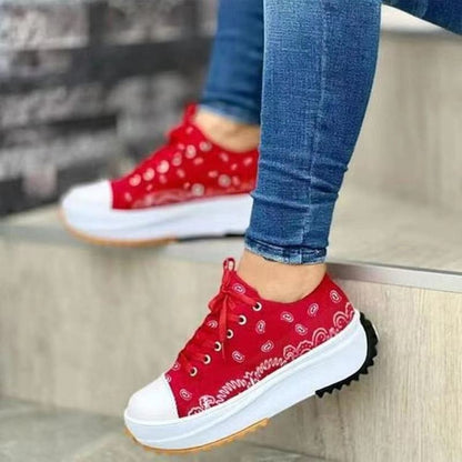 Sneakers Women Shoes 2022 Pattern Canvas Shoe Casual Women Sport Shoes Flat Lace-Up Adult Zapatillas Mujer Chaussure Femme - Amazhona 