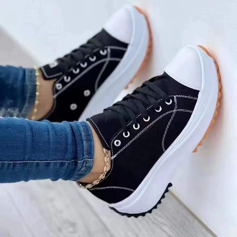 Sneakers Women Shoes 2022 Pattern Canvas Shoe Casual Women Sport Shoes Flat Lace-Up Adult Zapatillas Mujer Chaussure Femme - Amazhona 