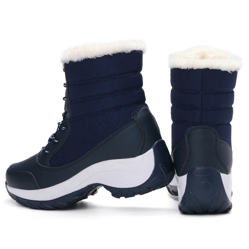 Snow Boots Plush Warm Ankle Boots For Women Winter Shoes Waterproof Boots Women Female Winter Shoes Booties Botas Mujer - Amazhona 