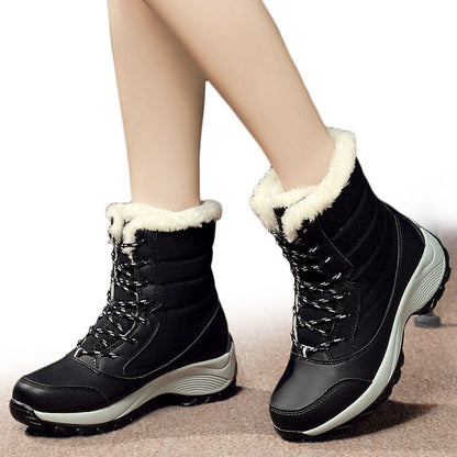 Snow Boots Plush Warm Ankle Boots For Women Winter Shoes Waterproof Boots Women Female Winter Shoes Booties Botas Mujer - Amazhona 