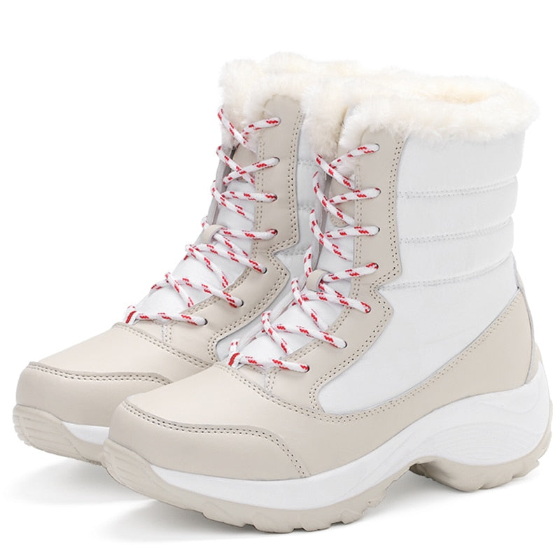 Snow Boots Plush Warm Ankle Boots For Women Winter Shoes Waterproof Boots Women Female Winter Shoes Booties Botas Mujer - Amazhona 