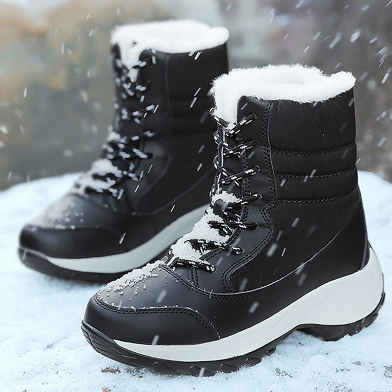 Snow Boots Plush Warm Ankle Boots For Women Winter Shoes Waterproof Boots Women Female Winter Shoes Booties Botas Mujer - Amazhona 