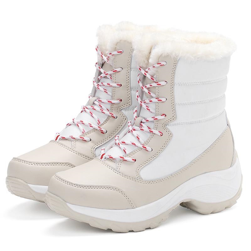 Snow Boots Plush Warm Ankle Boots Winter Shoes Booties Botas Mujer For Women Winter Shoes Waterproof Boots Women Female - Amazhona 