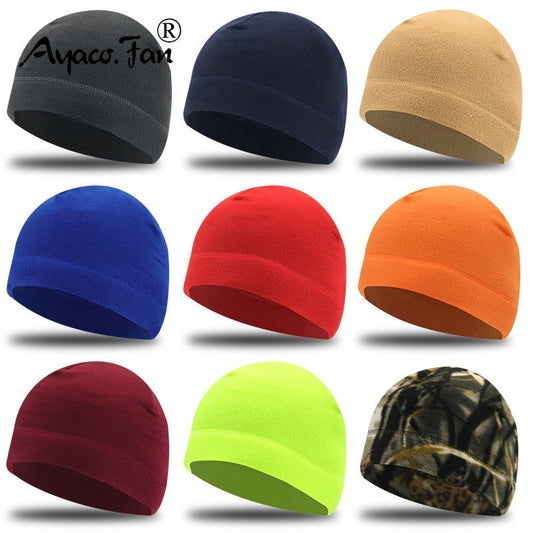 Solid Beanie Hat Soft Polar Fleece Caps for Autumn Winter Men Outdoor Keep Warm Ear Protected Melon Street Beanies Women Hats - Amazhona 