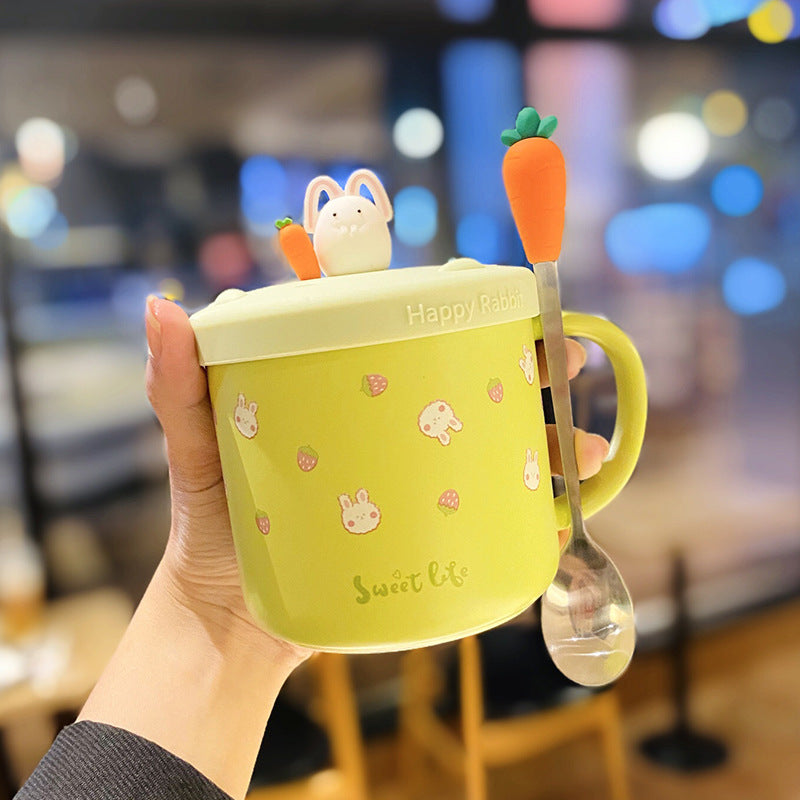 Spoon With Lid Soft Cute Girl Heart Mug Home - Amazhona 