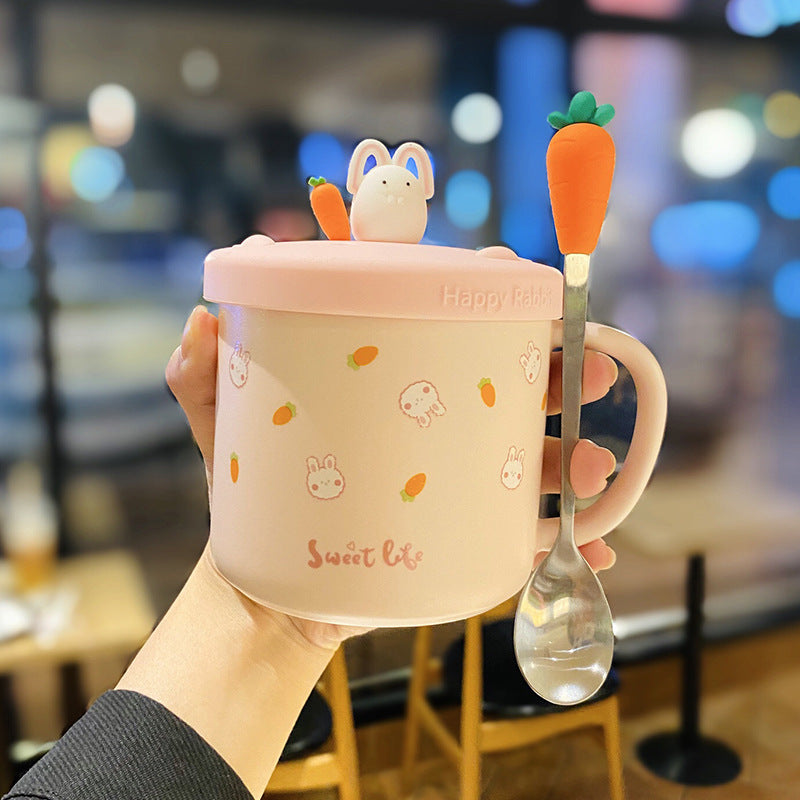 Spoon With Lid Soft Cute Girl Heart Mug Home - Amazhona 