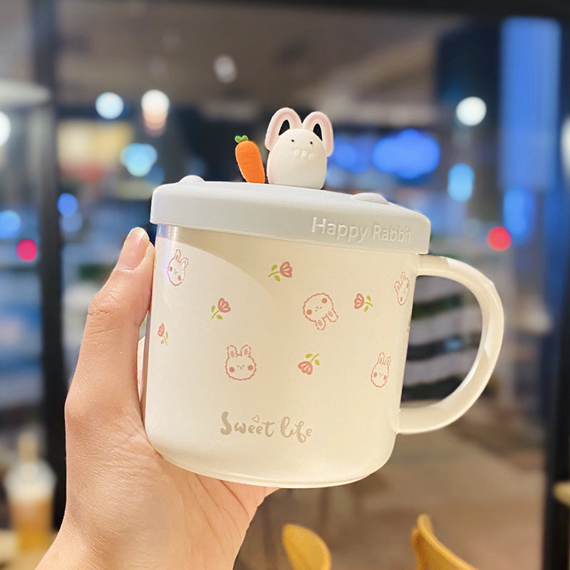 Spoon With Lid Soft Cute Girl Heart Mug Home - Amazhona 