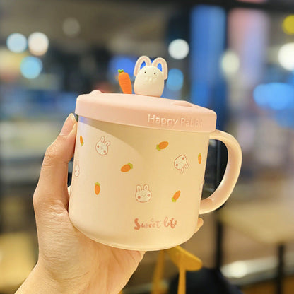 Spoon With Lid Soft Cute Girl Heart Mug Home - Amazhona 