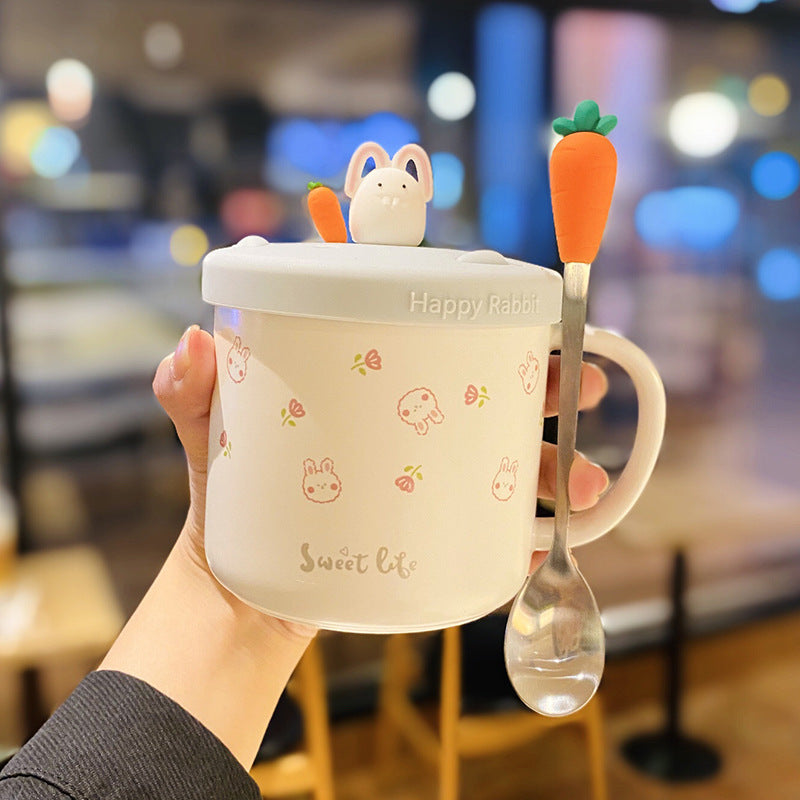 Spoon With Lid Soft Cute Girl Heart Mug Home - Amazhona 