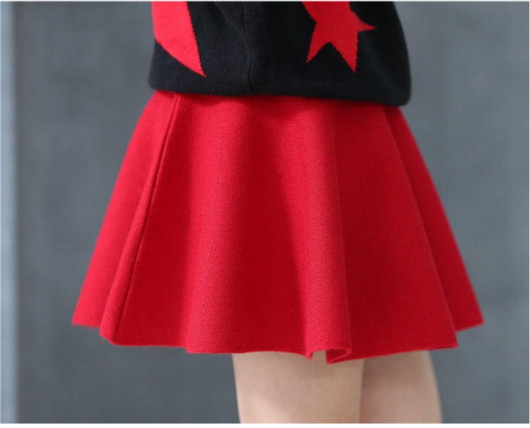 Spring And Autumn Children's Clothing New Girls' Short Skirt Fashion Princess Skirt Short Skirt Girls' Versatile Skirt Knitted Skirt Princess Skirt - Amazhona 