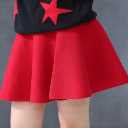 Spring And Autumn Children's Clothing New Girls' Short Skirt Fashion Princess Skirt Short Skirt Girls' Versatile Skirt Knitted Skirt Princess Skirt - Amazhona 