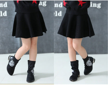 Spring And Autumn Children's Clothing New Girls' Short Skirt Fashion Princess Skirt Short Skirt Girls' Versatile Skirt Knitted Skirt Princess Skirt - Amazhona 