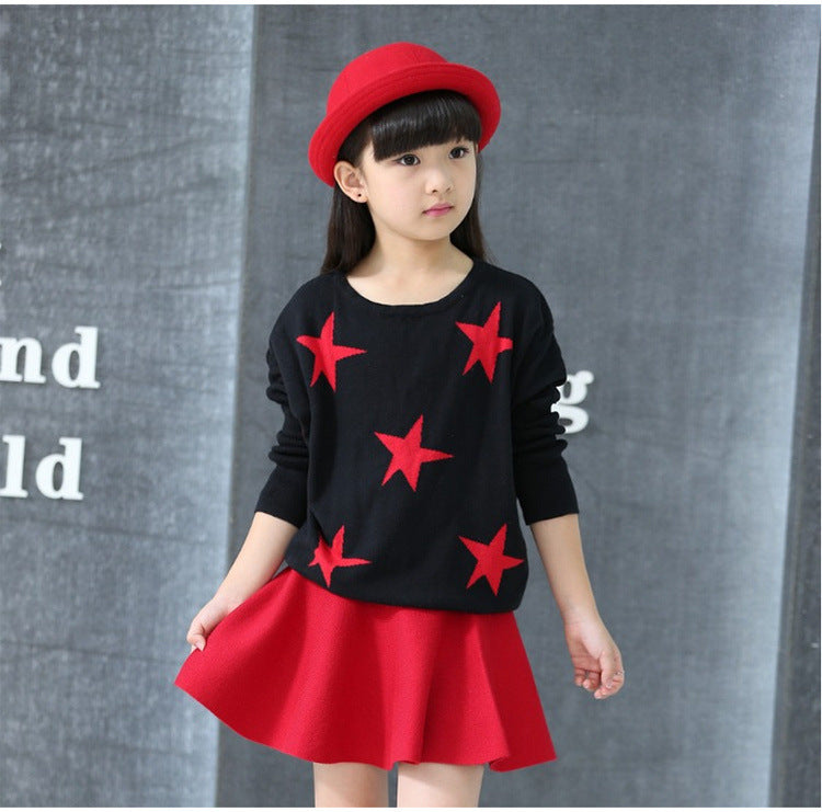 Spring And Autumn Children's Clothing New Girls' Short Skirt Fashion Princess Skirt Short Skirt Girls' Versatile Skirt Knitted Skirt Princess Skirt - Amazhona 