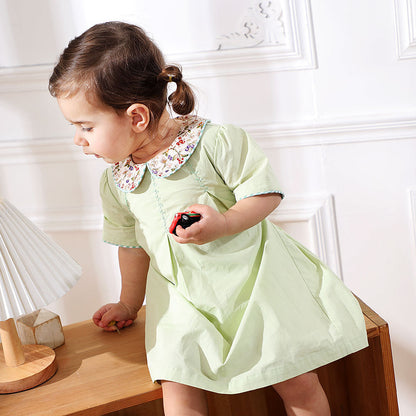 Spring Girl Baby Pastoral Floral Dress - Amazhona 