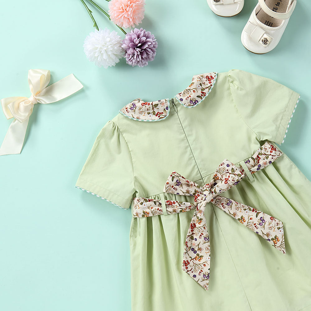 Spring Girl Baby Pastoral Floral Dress - Amazhona 