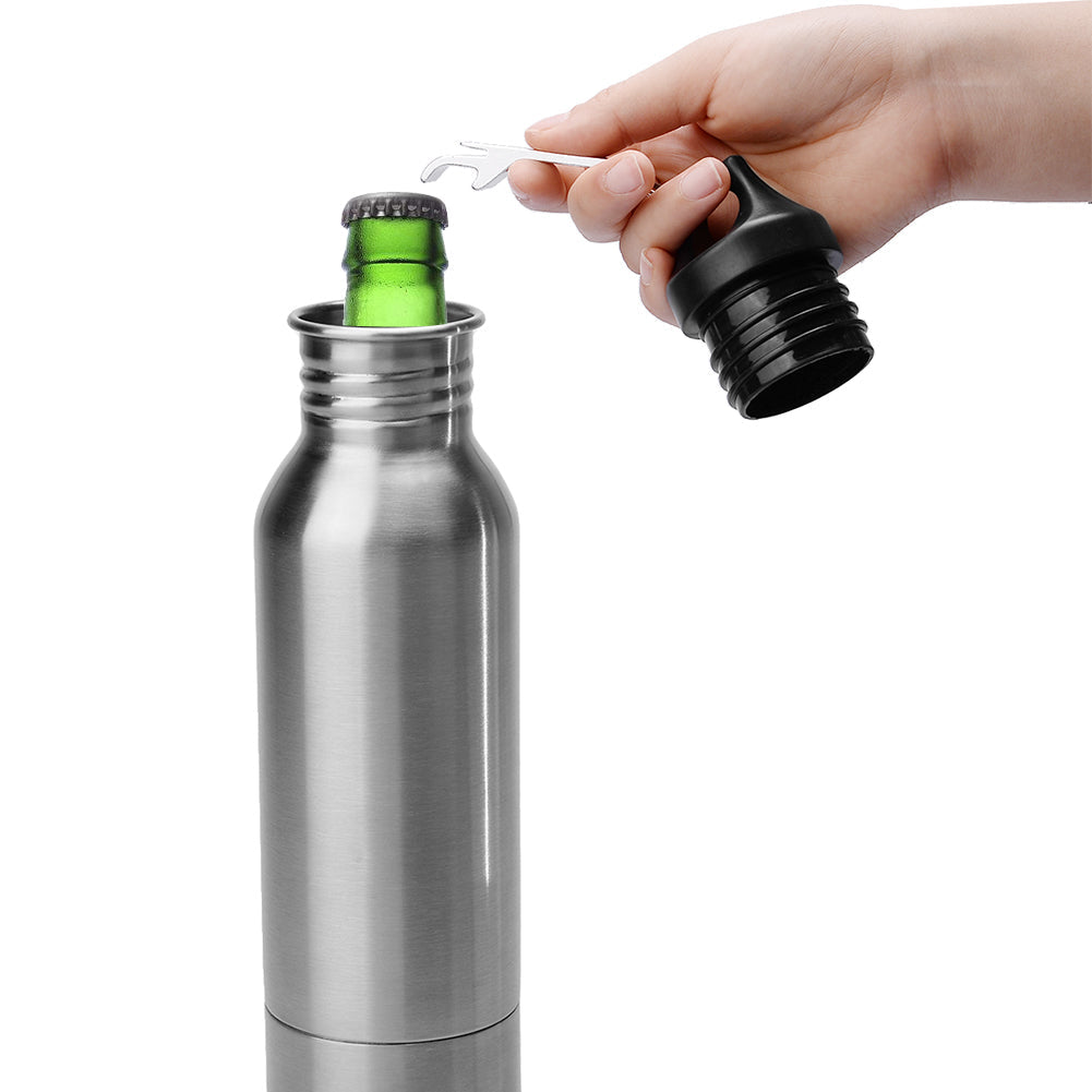 Stainless Steel Beer Thermal Insulator with Beer Bottle Opener and a Bottle Sleeve - Amazhona 