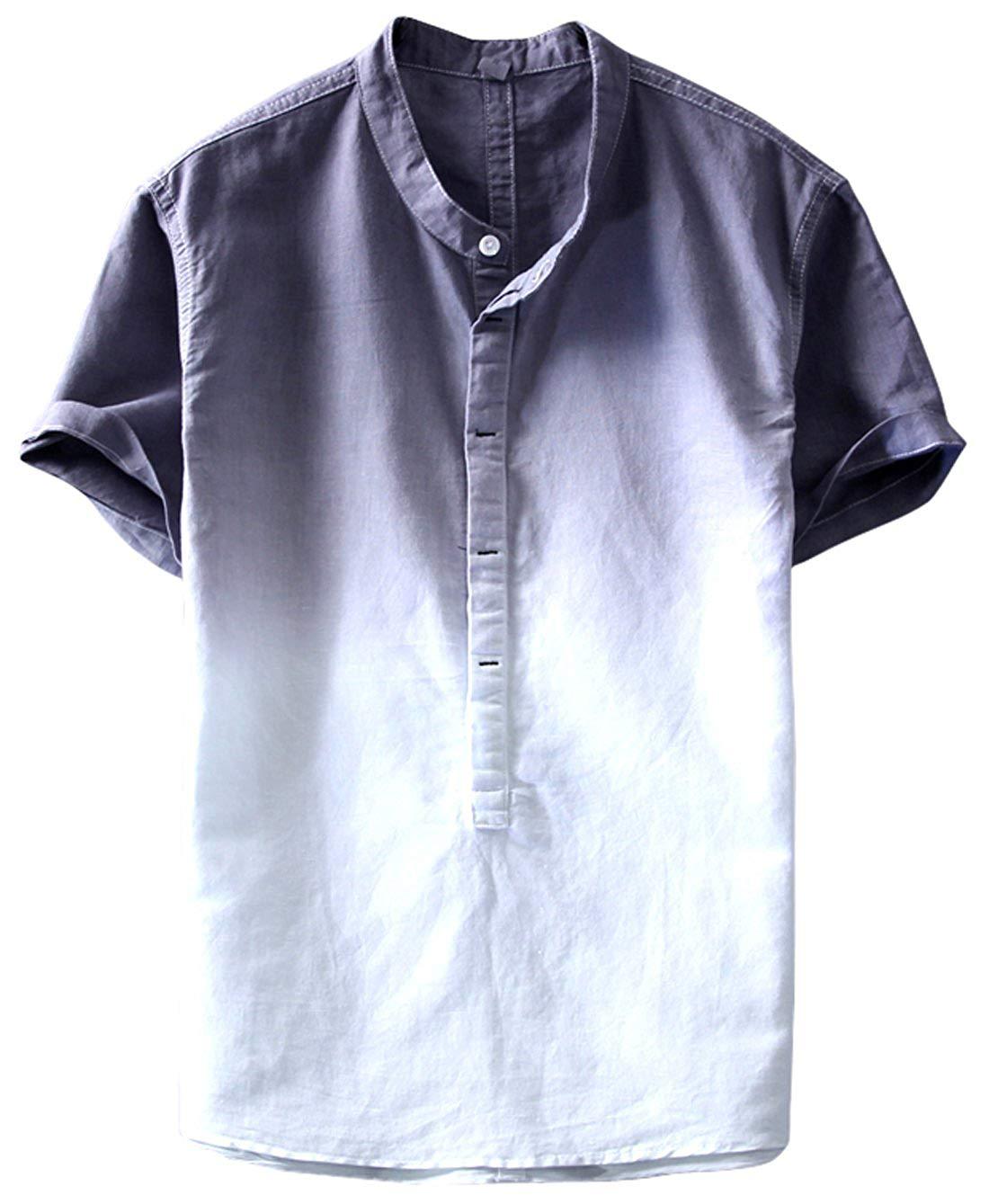 Stand-collar linen shirts - Amazhona 