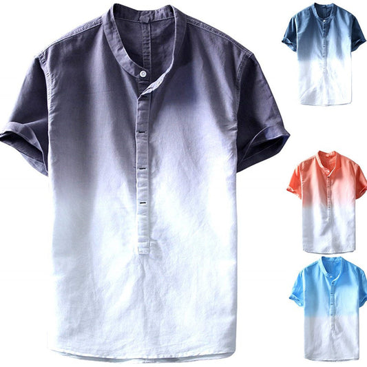 Stand-collar linen shirts - Amazhona 