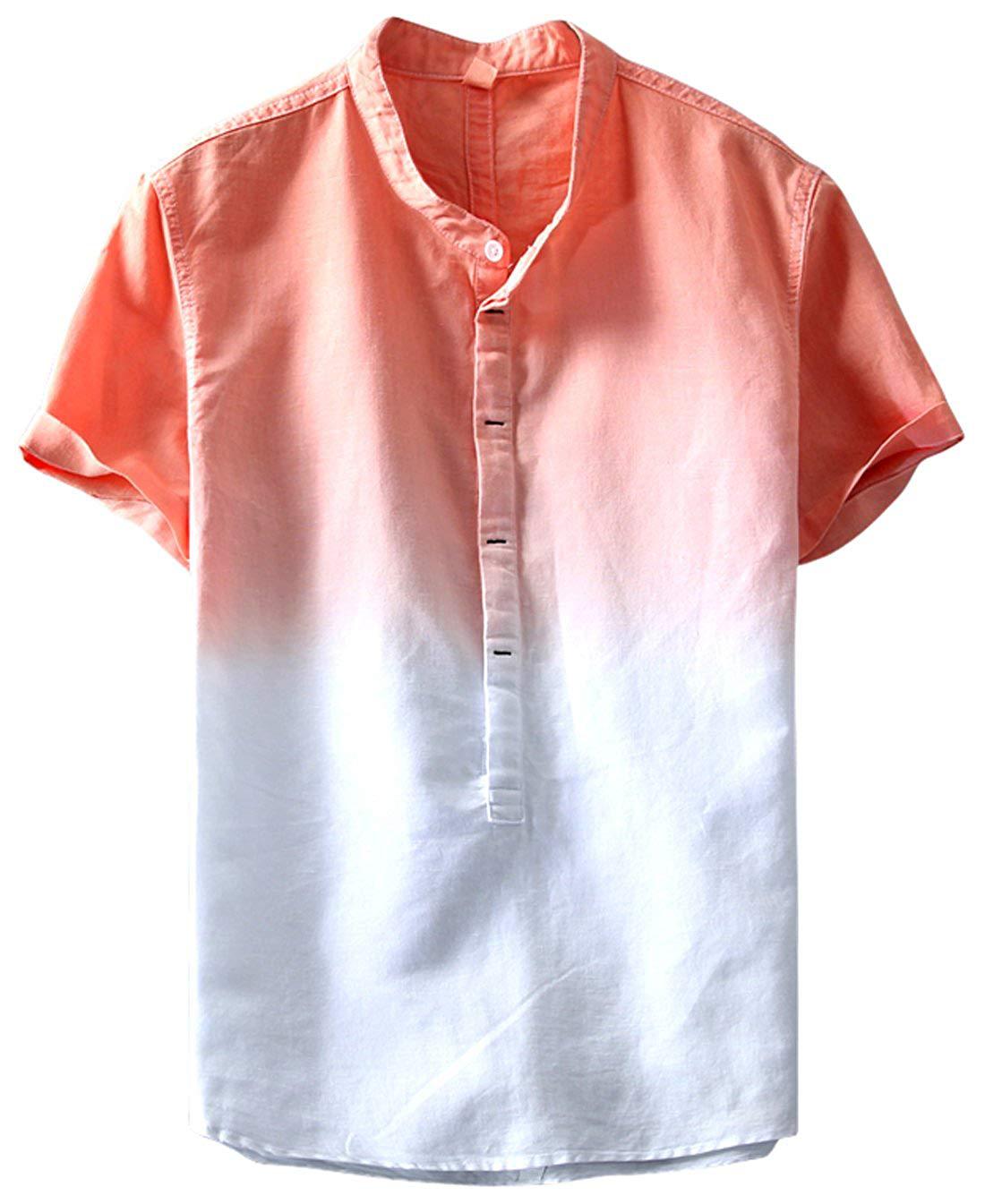 Stand-collar linen shirts - Amazhona 