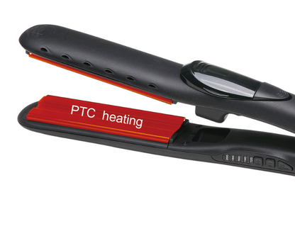 Steam hair straightener, straight roll dual-use atomizing splint, tourmaline ceramic perm - Amazhona 